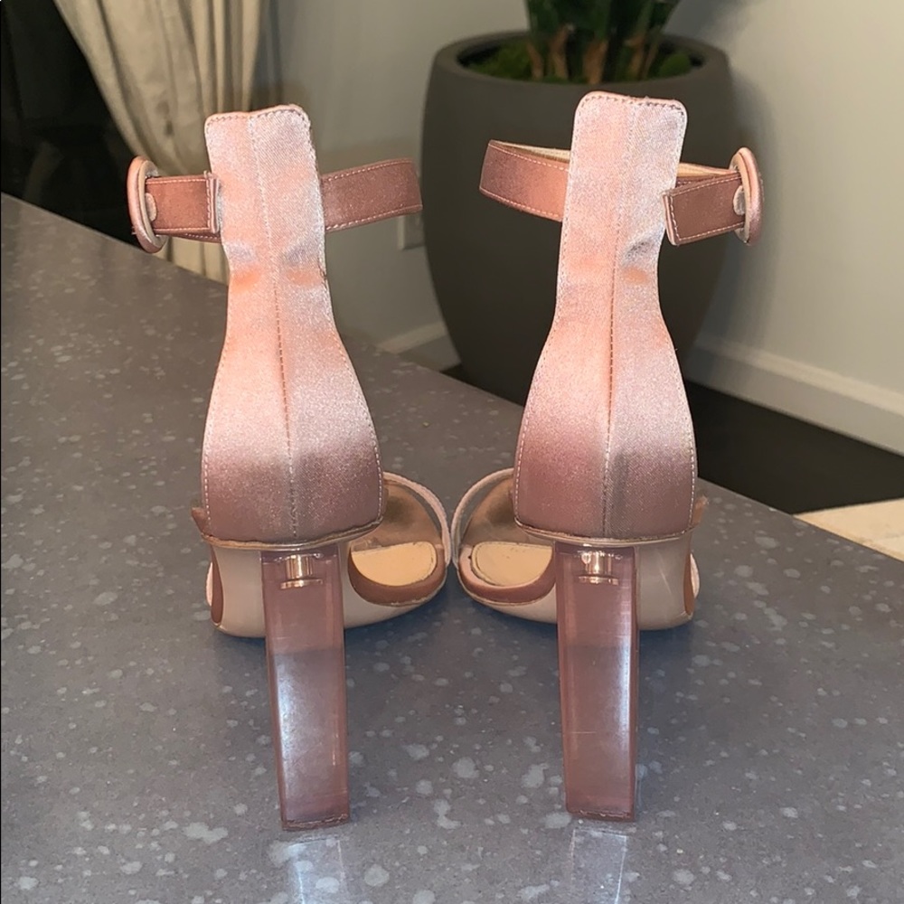 Gianvito Rossi Elias Lucite Heel Satin Sandal 37.5